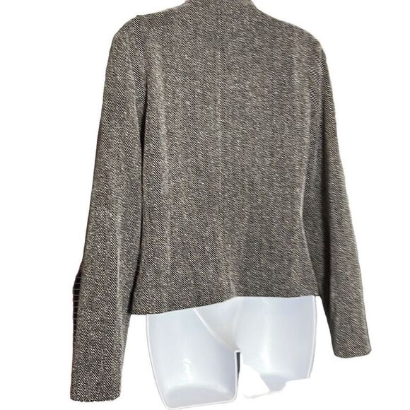 New York & Company Women's Herringbone Slanted Full Zip Gray Jacket Size M - Picture 3 of 10